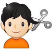 Person Getting Haircut: Light Skin Tone on Samsung One UI 4.0