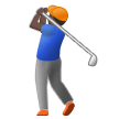 Man Golfing: Dark Skin Tone on Samsung One UI 5.0