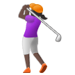 Woman Golfing: Dark Skin Tone on Samsung One UI 5.0