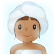 Woman in Steamy Room: Medium Skin Tone on Samsung One UI 5.0