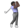 Person Golfing: Dark Skin Tone on Samsung TouchWiz 7.1