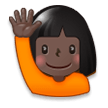 Person Raising Hand: Dark Skin Tone on Samsung Experience 8.1