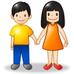 Woman and Man Holding Hands: Light Skin Tone on Samsung Experience 8.1