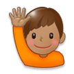 Man Raising Hand: Medium Skin Tone on Samsung Experience 8.1