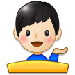 Man Tipping Hand: Light Skin Tone on Samsung Experience 8.1