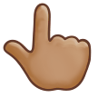 Backhand Index Pointing Up: Medium Skin Tone on Samsung Experience 8.1