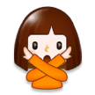 Woman Gesturing No on Samsung Experience 8.1
