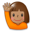 Woman Raising Hand: Medium Skin Tone on Samsung Experience 8.1