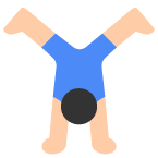 Man Cartwheeling: Light Skin Tone on Toss Face (ํ ์คํ์ด์ค) February 2022