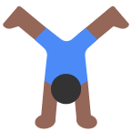 Man Cartwheeling: Medium-Dark Skin Tone on Toss Face (ํ ์คํ์ด์ค) February 2022