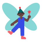 Man Fairy: Dark Skin Tone on Toss Face (ํ ์คํ์ด์ค) February 2022