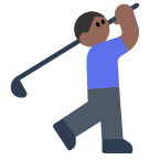 Man Golfing: Medium-Dark Skin Tone on Toss Face (ํ ์คํ์ด์ค) February 2022