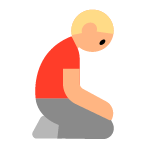 Man Kneeling: Medium-Light Skin Tone on Toss Face (ํ ์คํ์ด์ค) February 2022