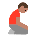 Man Kneeling: Medium Skin Tone on Toss Face (ν μ€νμ΄μ€) February 2022