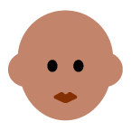 Man: Medium Skin Tone, Bald on Toss Face (ν μ€νμ΄μ€) February 2022