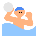 Man Playing Water Polo: Medium-Light Skin Tone on Toss Face (ν μ€νμ΄μ€) February 2022