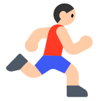 Man Running: Light Skin Tone on Toss Face (ν μ€νμ΄μ€) February 2022