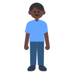 Man Standing: Dark Skin Tone on Toss Face (ν μ€νμ΄μ€) February 2022