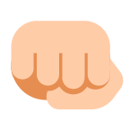 Oncoming Fist: Light Skin Tone on Toss Face (ν μ€νμ΄μ€) February 2022