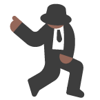Person in Suit Levitating: Medium-Dark Skin Tone on Toss Face (ํ ์คํ์ด์ค) February 2022
