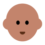 Person: Medium Skin Tone, Bald on Toss Face (ν μ€νμ΄μ€) February 2022