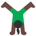 Woman Cartwheeling: Dark Skin Tone on Toss Face (ํ ์คํ์ด์ค) February 2022