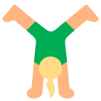 Woman Cartwheeling: Medium-Light Skin Tone on Toss Face (ํ ์คํ์ด์ค) February 2022
