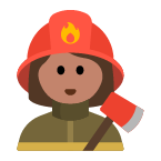 Woman Firefighter: Medium Skin Tone on Toss Face (ํ ์คํ์ด์ค) February 2022