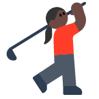 Woman Golfing: Dark Skin Tone on Toss Face (ํ ์คํ์ด์ค) February 2022