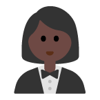 Woman in Tuxedo: Dark Skin Tone on Toss Face (ν μ€νμ΄μ€) February 2022
