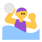 Woman Playing Water Polo: Dark Skin Tone on Toss Face (ํ ์คํ์ด์ค) February 2022
