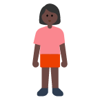 Woman Standing: Dark Skin Tone on Toss Face (ํ ์คํ์ด์ค) February 2022