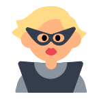 Woman Supervillain: Medium-Light Skin Tone on Toss Face (ν μ€νμ΄μ€) February 2022