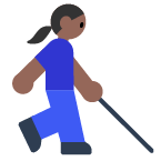 Woman with White Cane: Medium-Dark Skin Tone on Toss Face (ν μ€νμ΄μ€) February 2022