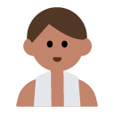 Man in Steamy Room: Medium Skin Tone on Toss Face (ํ ์คํ์ด์ค) 1.3