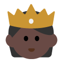 Person with Crown: Dark Skin Tone on Toss Face (ํ ์คํ์ด์ค) 1.3