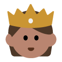 Person with Crown: Medium Skin Tone on Toss Face (ํ ์คํ์ด์ค) 1.3