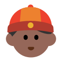 Person with Skullcap: Medium-Dark Skin Tone on Toss Face (ν μ€νμ΄μ€) 1.3