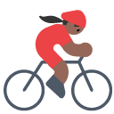 Woman Biking: Medium-Dark Skin Tone on Toss Face (ํ ์คํ์ด์ค) 1.3