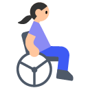 Woman in Manual Wheelchair: Light Skin Tone on Toss Face (ํ ์คํ์ด์ค) 1.3