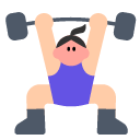 Woman Lifting Weights: Light Skin Tone on Toss Face (ν μ€νμ΄μ€) 1.3