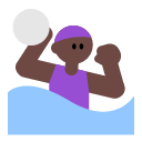 Woman Playing Water Polo: Dark Skin Tone on Toss Face (ํ ์คํ์ด์ค) 1.3