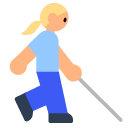 Woman with White Cane: Medium-Light Skin Tone on Toss Face (ν μ€νμ΄μ€) 1.3