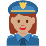Woman Police Officer: Medium Skin Tone on Twitter Twemoji 2.3