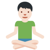 Man in Lotus Position: Light Skin Tone on Twitter Twemoji 2.3