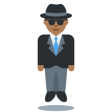 Man in Suit Levitating: Medium-Dark Skin Tone on Twitter Twemoji 2.4