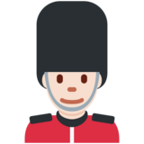 Man Guard: Light Skin Tone on Twitter Twemoji 2.5