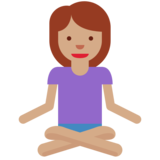 Person in Lotus Position: Medium Skin Tone on Twitter Twemoji 2.5