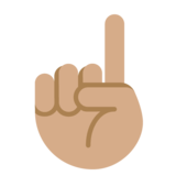 Index Pointing Up: Medium Skin Tone on Twitter Twemoji 2.5