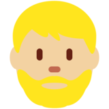 Person: Medium-Light Skin Tone, Beard on Twitter Twemoji 2.6